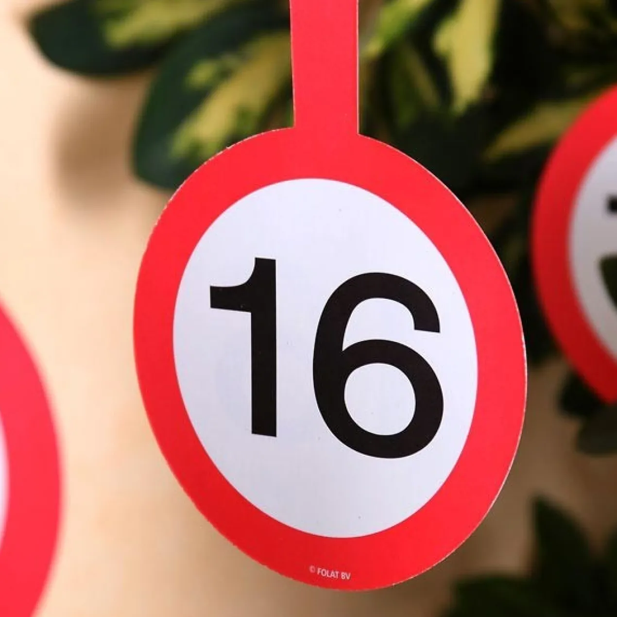 Papiergirlande Verkehrsschild 16