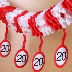Papiergirlande Verkehrsschild 20