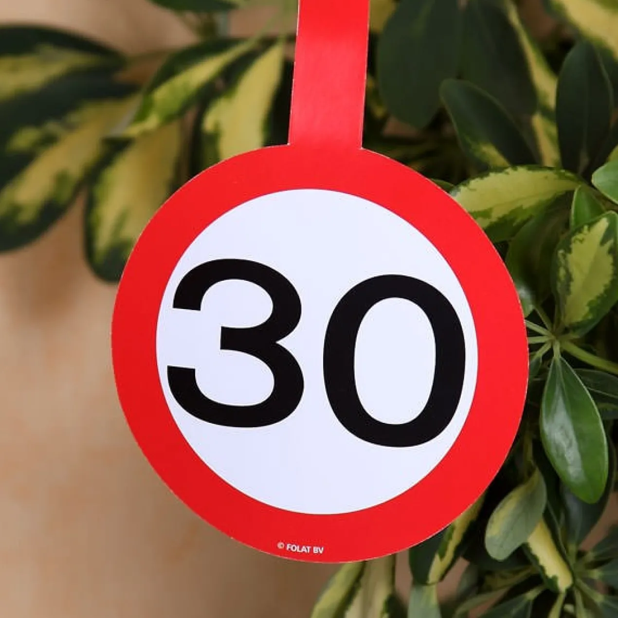 Papiergirlande - Verkehrsschild 30