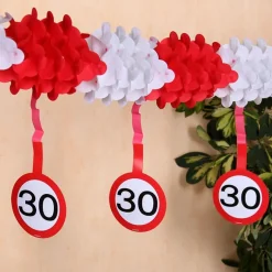 Papiergirlande - Verkehrsschild 30