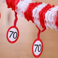 Papiergirlande Verkehrsschild 70