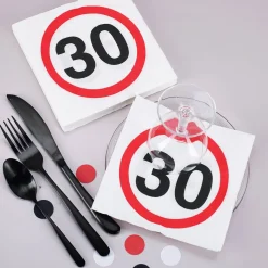 Papier-Servietten mit 30er Verkehrszeichen