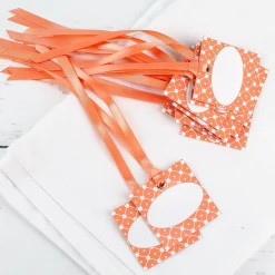 12 Pappanhänger in Orange
