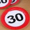 8 Pappteller - Achtung 30