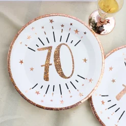 10 Pappteller mit roséfarbenen Glitzereffekten