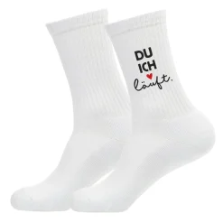 Partner-Socken 'Du Ich läuft.' – Tennissocken als kleine Liebeserklärung zum Valentinstag für Paare