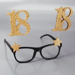 Party-Brille mit goldenen Zahlen - 18