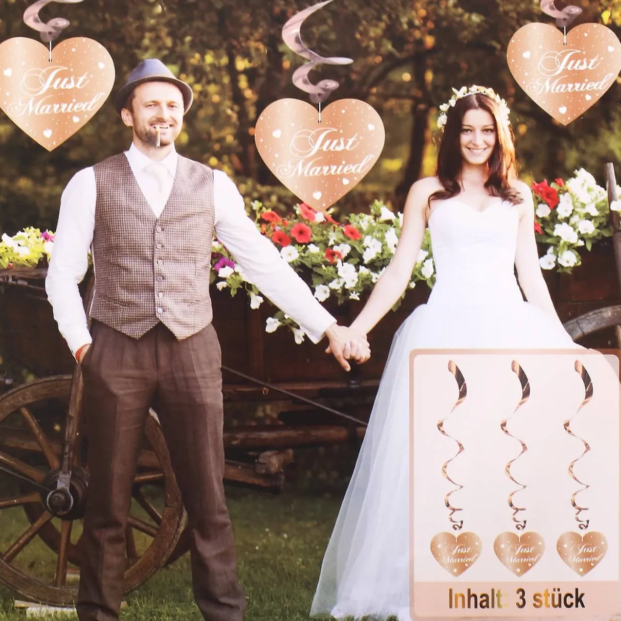 Party-Deko-Spiralen Just Married