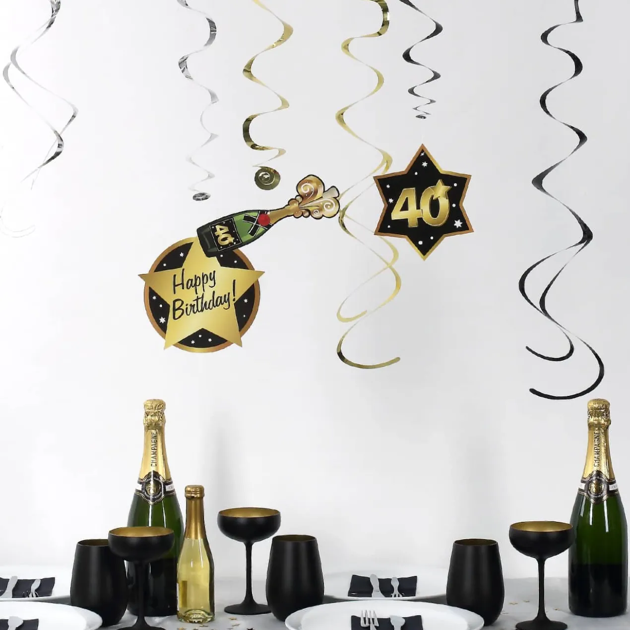 Party-Deko-Spiralen zum 40. Geburtstag - Star