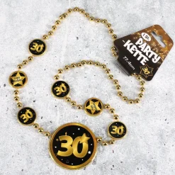 Party-Kette Star in Gold und Schwarz zum 30. Geburtstag