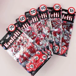 Party-Konfetti - Verkehrszeichen - verschiedenen Zahlen