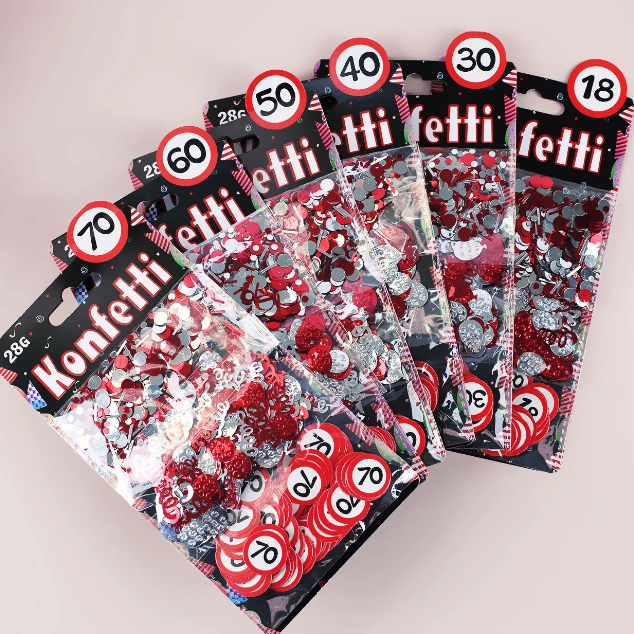Party-Konfetti - Verkehrszeichen - verschiedenen Zahlen