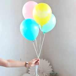 8 pastellfarbene Luftballons Happy Birthday