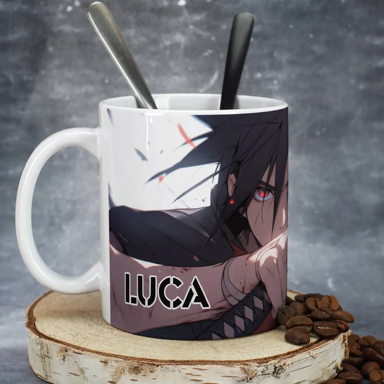 Persönliche Anime-Tasse mit Lieblingsfigur und Wunschname