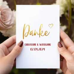 Persönliche Dankeskarte zur Hochzeit mit Fotos
