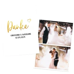 Persönliche Dankeskarte zur Hochzeit mit Fotos