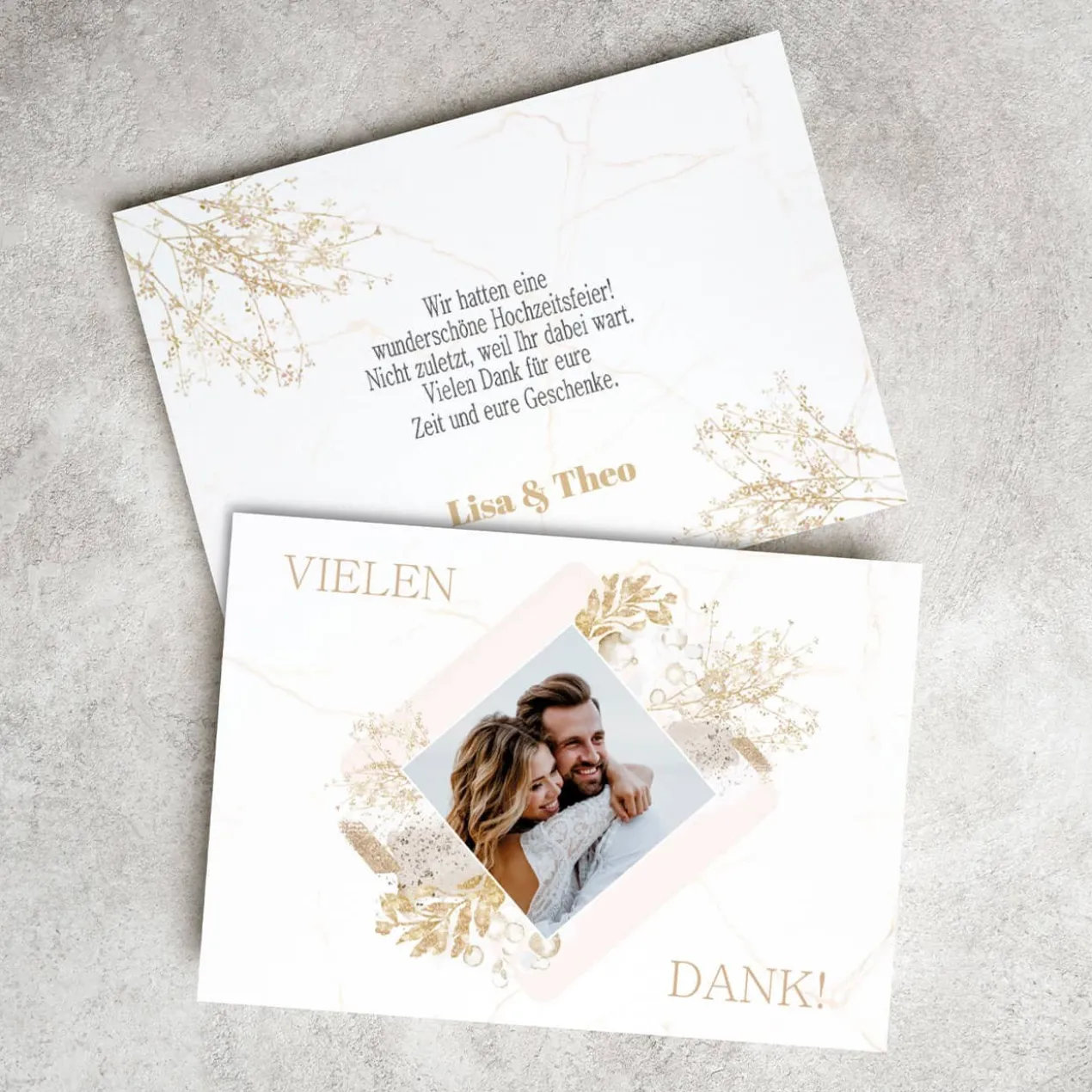 Persönliche Danksagungskarte zur Hochzeit