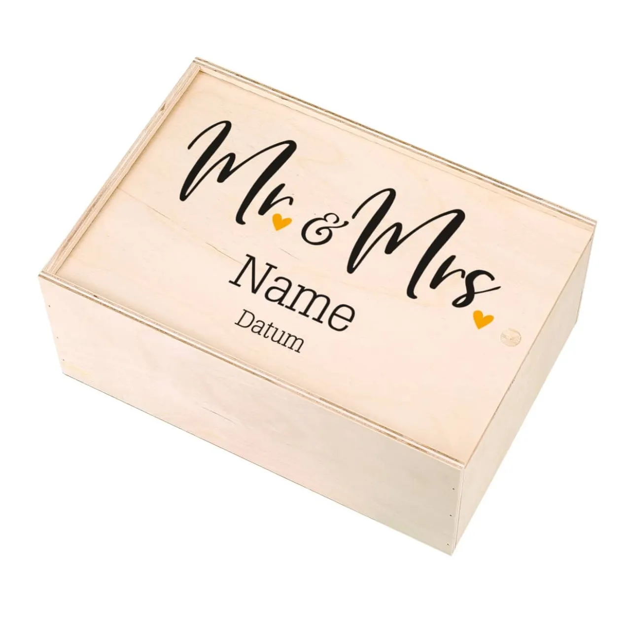 Persönliche Erinnerungsbox zur Hochzeit - Mr und Mrs