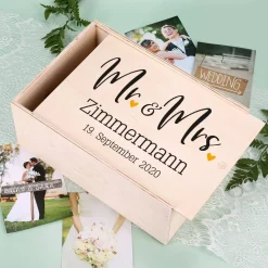 Persönliche Erinnerungsbox zur Hochzeit - Mr und Mrs