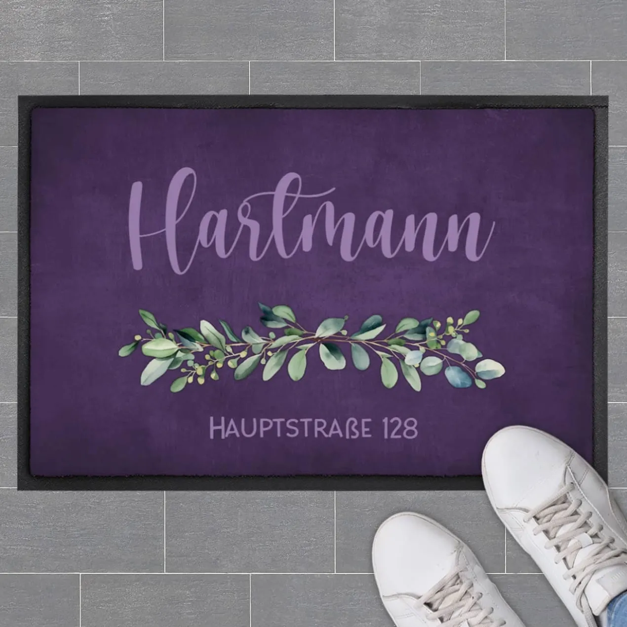 Persönliche Eukalyptus-Fußmatte mit Ihrem Text - 2 Größen auswählbar