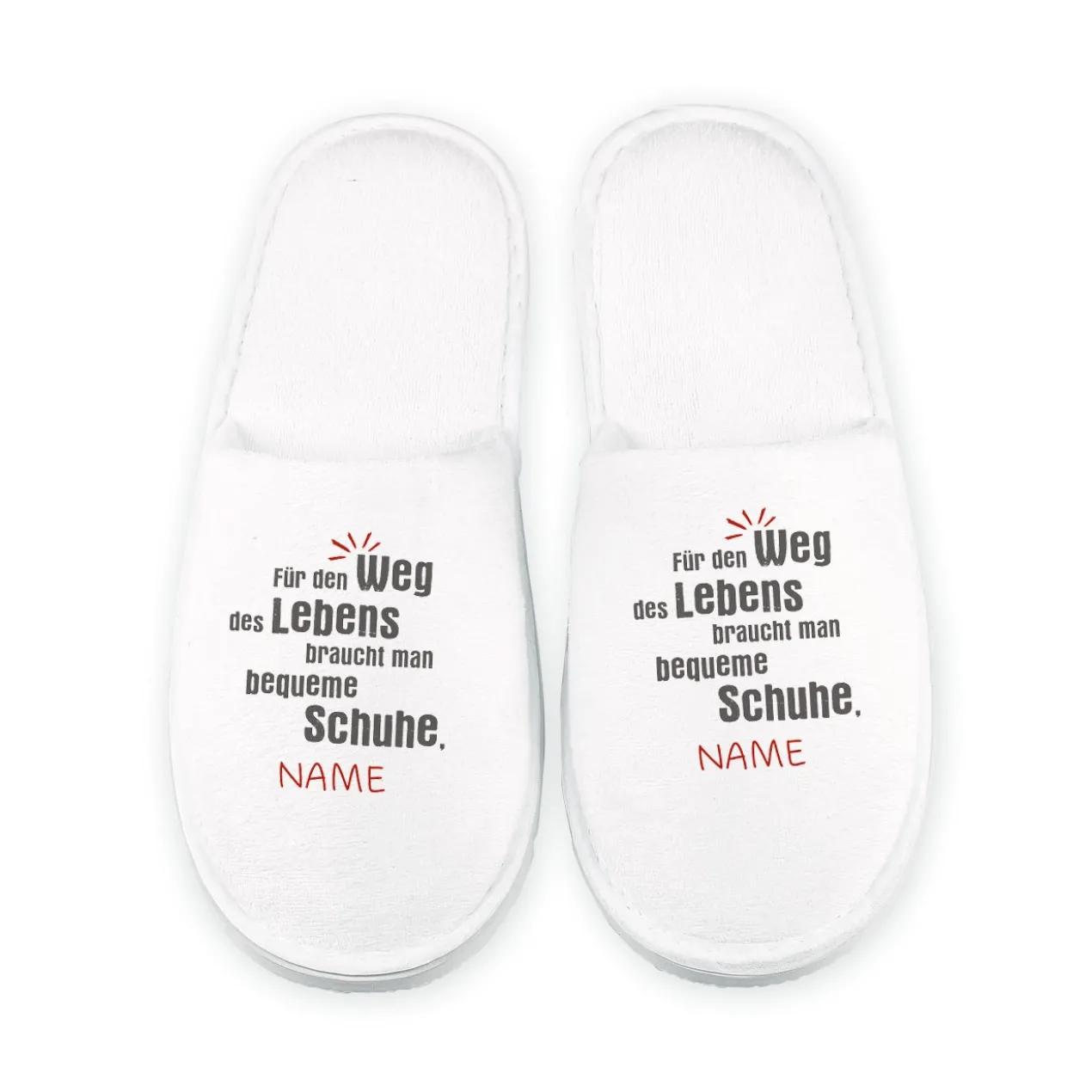 Persönliche Frottee Slipper für den Weg des Lebens...