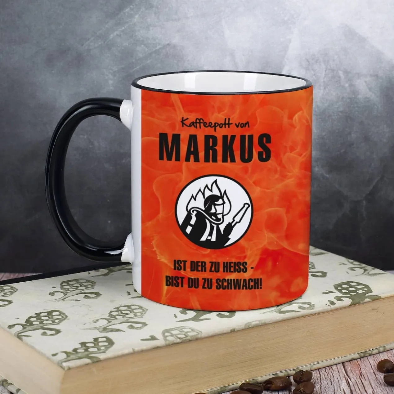Persönliche Kaffeetasse für den Feuerwehrmann