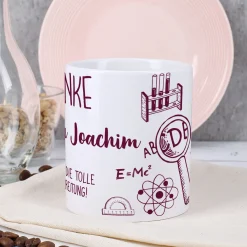 Persönliche Kaffeetasse für die Lehrerin mit Name und Wunschtext