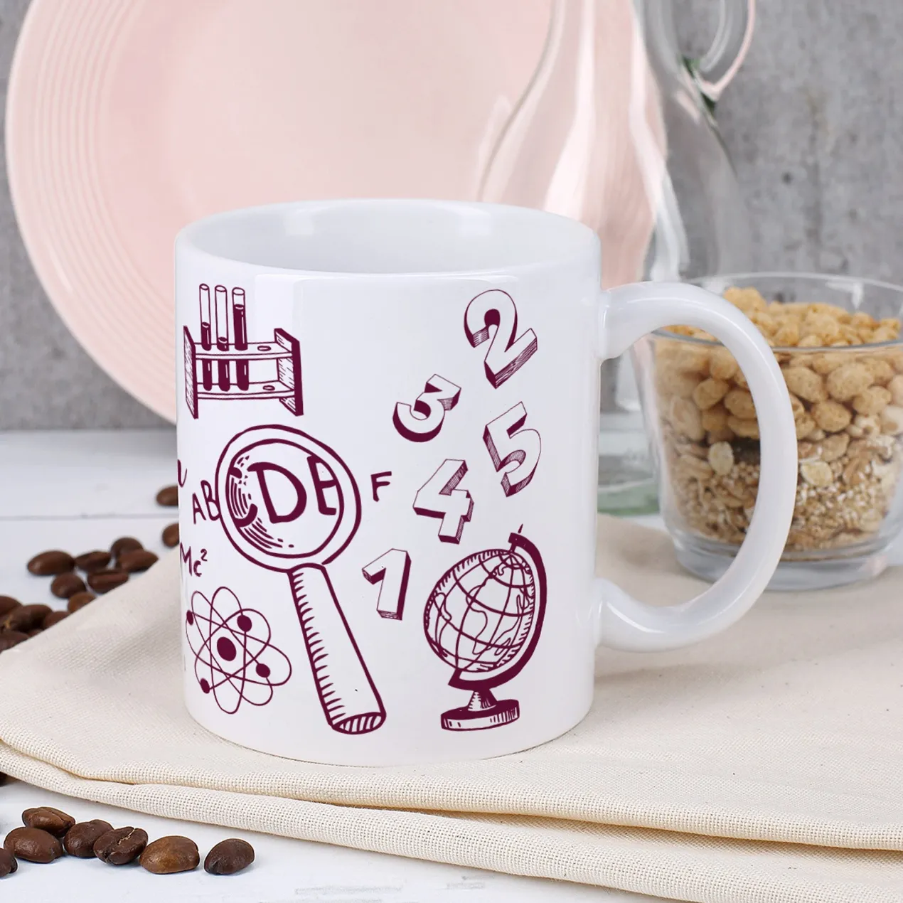 Persönliche Kaffeetasse für die Lehrerin mit Name und Wunschtext