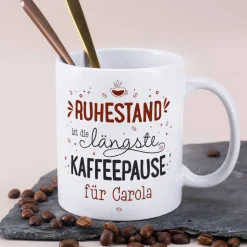 Persönliche Kaffeetasse zum Ruhestand