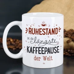 Persönliche Kaffeetasse zum Ruhestand