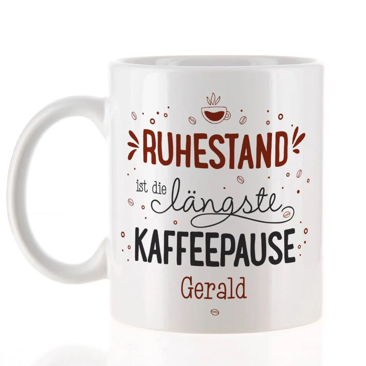 Persönliche Kaffeetasse zum Ruhestand