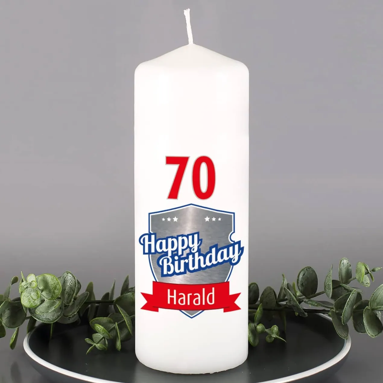 Persönliche Kerze zum Geburtstag mit Name und Alter
