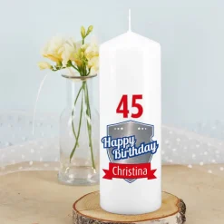 Persönliche Kerze zum Geburtstag mit Name und Alter