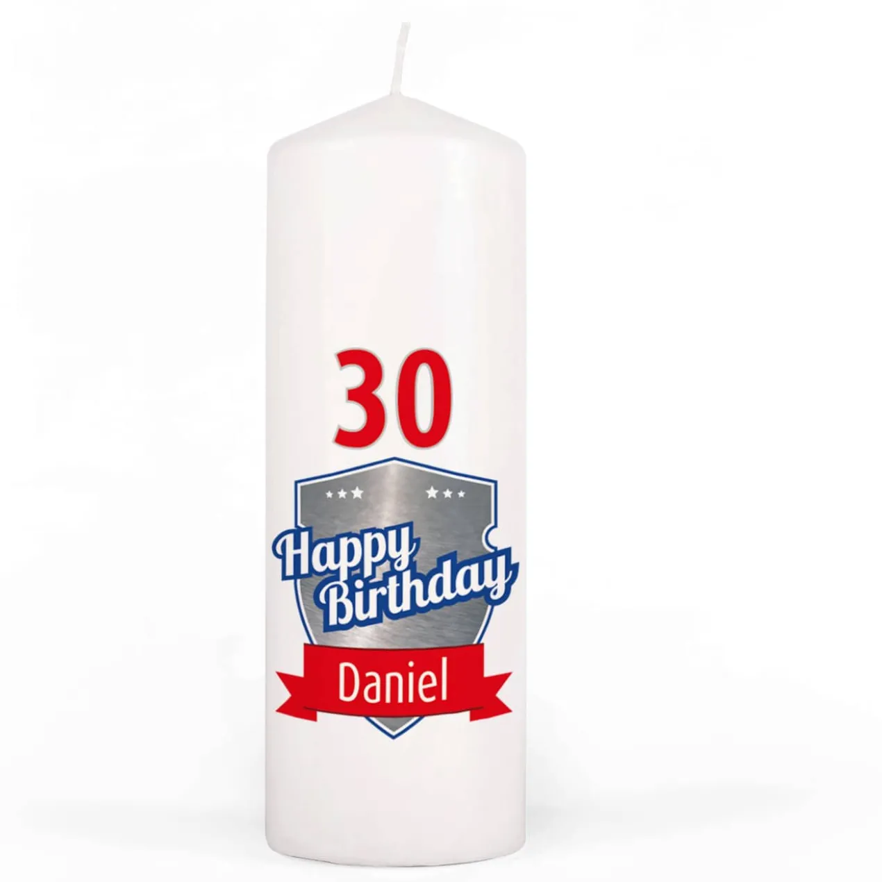 Persönliche Kerze zum Geburtstag mit Name und Alter