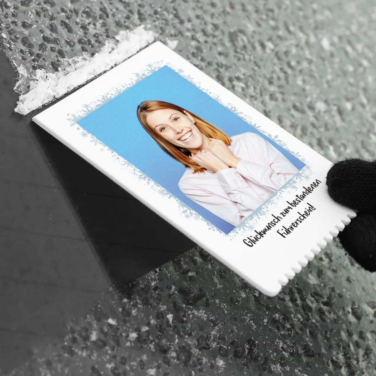 Persönlicher Eiskratzer mit Ihrem Foto und Wunschtext