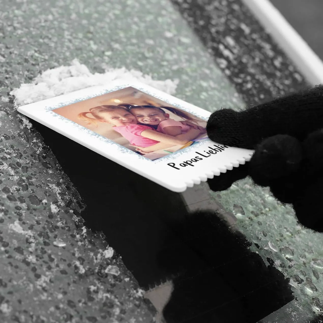 Persönlicher Eiskratzer mit Ihrem Foto und Wunschtext