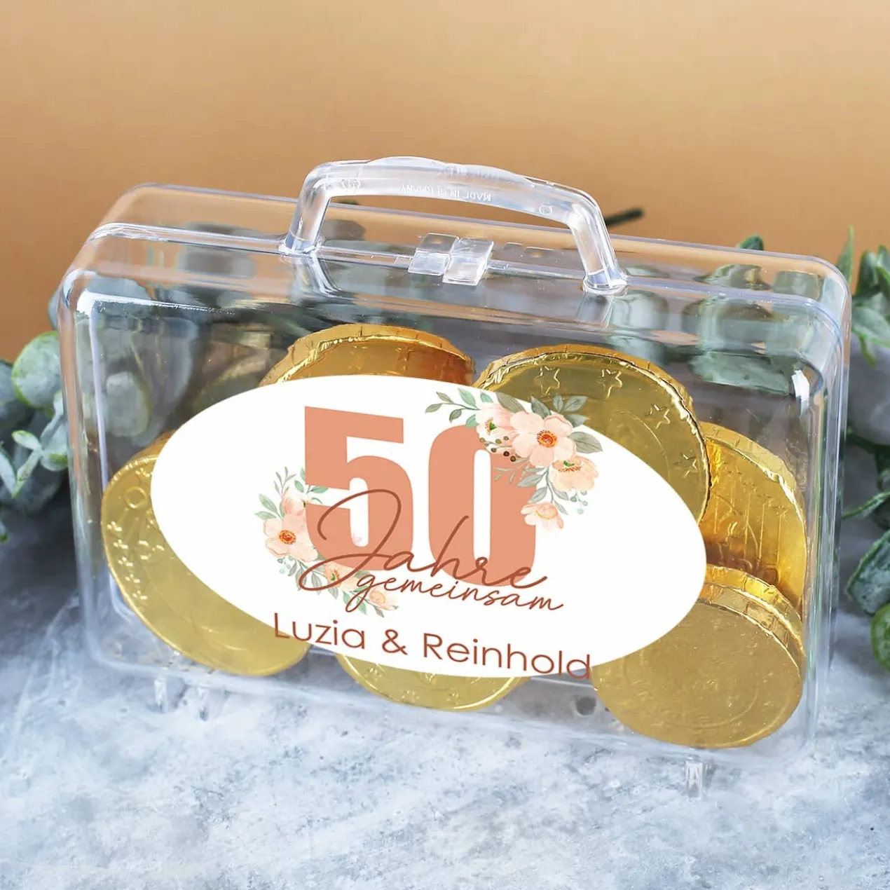 Persönlicher Geldkoffer zur Goldenen Hochzeit