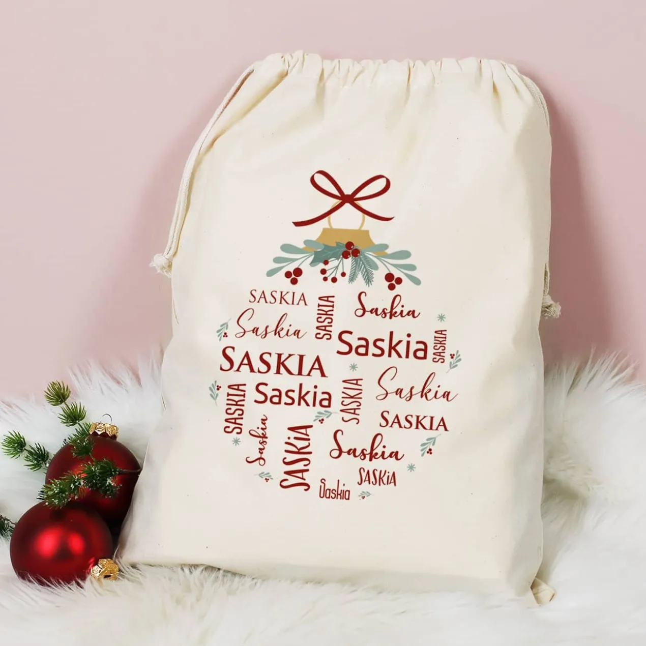 Persönlicher Nikolaussack - Weihnachtssack mit Name bedruckt