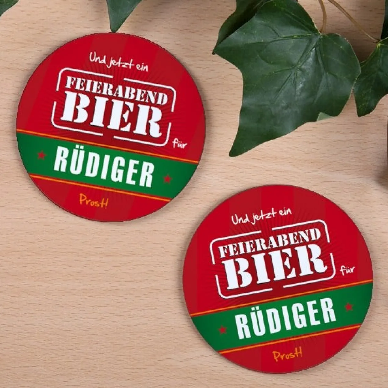 Persönlicher Untersetzer für das Feierabendbier