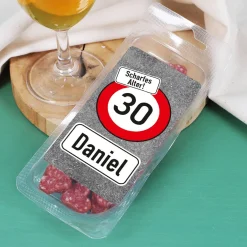 Persönliches Bier-Geschenkset mit Verkehrszeichen zum Geburtstag | Biersorte wählbar
