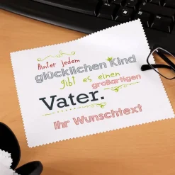 Persönliches Brillenputztuch zum Vatertag mit liebevollem Text