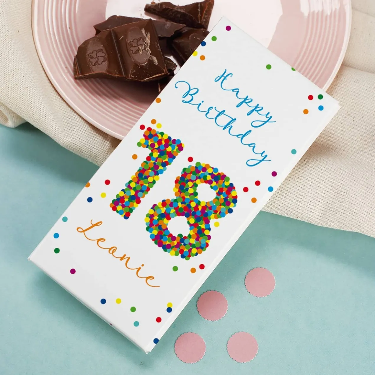 Persönliche Schokolade zum 18. Geburtstag, 100 g
