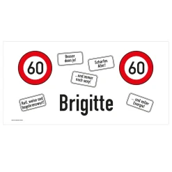 Persönliches Geburtstags-Banner - Achtung 60