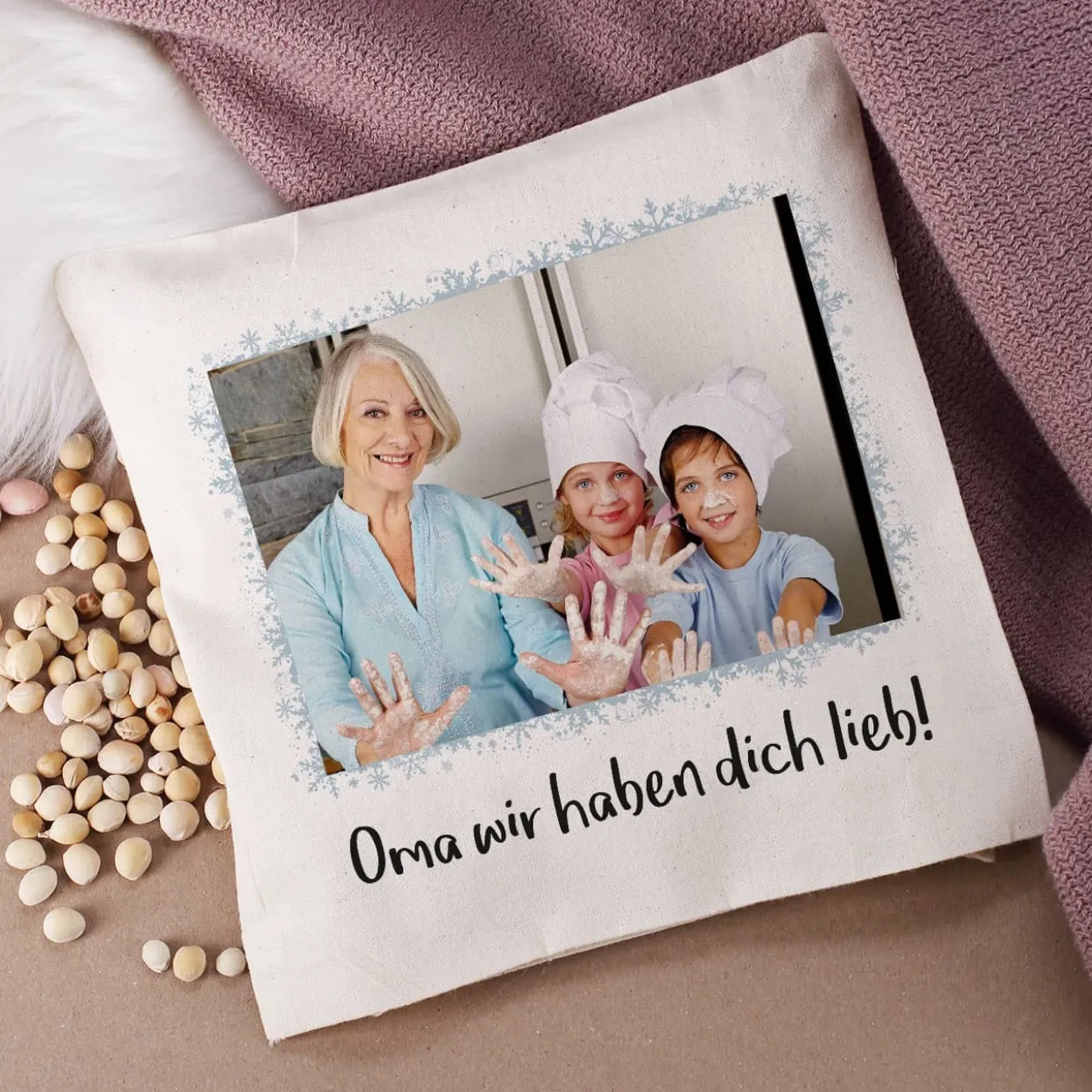 Persönliches Kirschkernkissen mit Ihrem Foto bedruckt