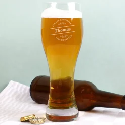 Persönliches Leonardo Weizenbierglas mit Wunschname in zwei Größen