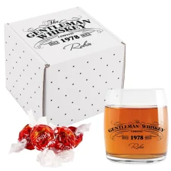 Persönliches Whiskyglas Geschenkset - Gentleman Whisky