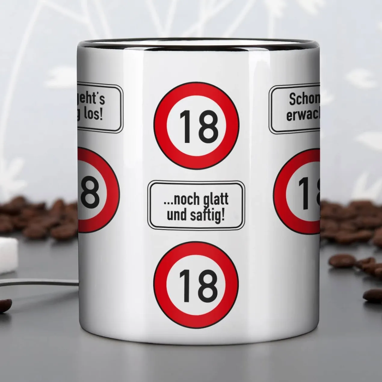 Persönliche Tasse - Achtung 18