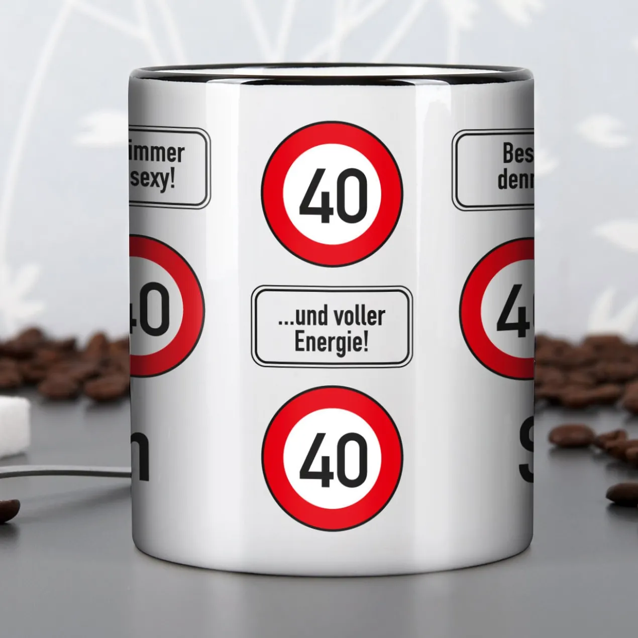 Persönliche Tasse - Achtung 40
