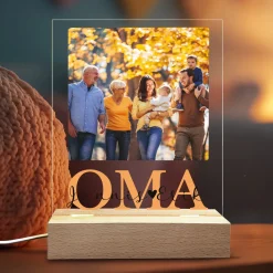 Personalisierbare LED-Lampe für Oma mit eigenem Foto | Motiv OMA