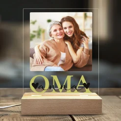 Personalisierbare LED-Lampe für Oma mit eigenem Foto | Motiv OMA